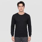 Men's Black Long Sleeve Thermal, काला, small