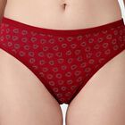 Women's Red Regular Fit Cotton Panty, Red, small