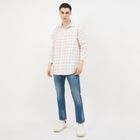 Men's Beige Cotton Spread Collar Casual Shirt, गहरा पीला, small