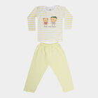 Infants Cotton Stripes Baba Suit, Yellow, small image number null