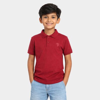 Boys Pink Round Neck Casual Boys T-Shirt