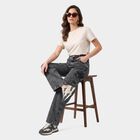 Women's Dark Grey Straight Fit Cotton Jeans, Dark Grey, small