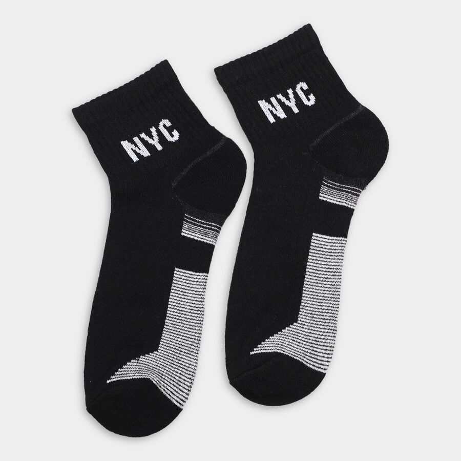 Men's Socks (Pack of 3), काला, large image number null