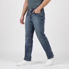 Men's Blue Slim Fit Faded Jeans, Mid Blue, small