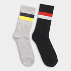 Jacquard Casual Socks, Grey, small image number null