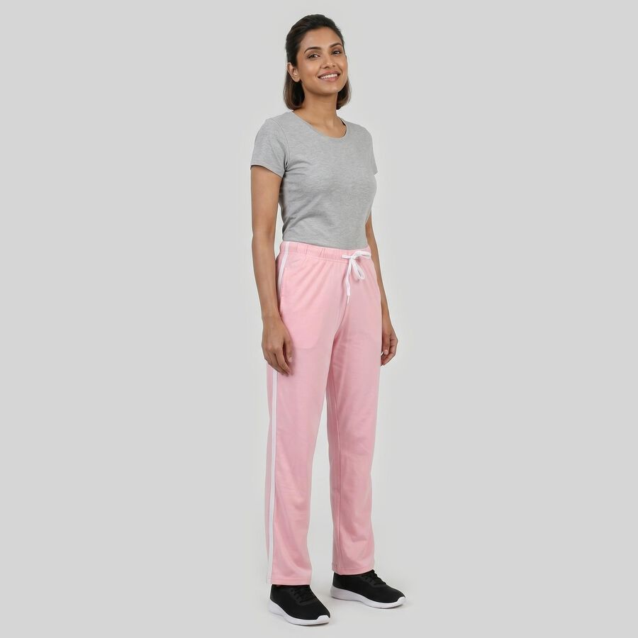Women's Pink Regular Fit Track Pants, Light Pink, large
