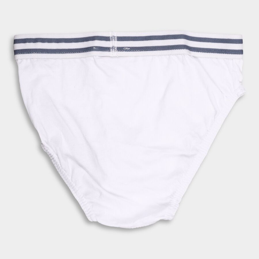 Boy's Cotton Briefs, White, large image number null