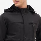 Men's Jet Black Hooded Casual Jacket, काला, small image number null