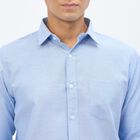 Men's Light Blue Spread Collar Formal Shirt, हल्का नीला, small