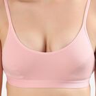 Women's Soft Pink Cotton Blend Scoop Neck Bralette, Light Pink, small image number null