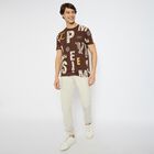 Men's 100% Cotton Round Neck Half Sleeves T-Shirt, Brown, small