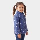 Girls' Navy Blue Stand Collar Puffer Jacket, Navy Blue, small