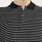 Men's Jet Black Polo Collar Casual T-Shirt, काला, small