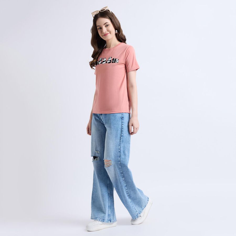 Ladies' Round Neck T-Shirt , Pink, large image number null