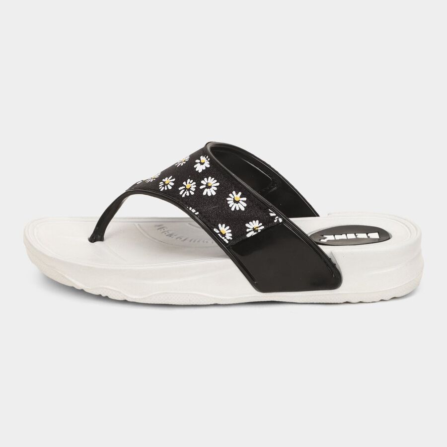 Womens Moulded Sliders, काला, large image number null