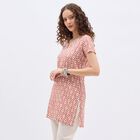 Ladies' Muted Terracotta Red V-Neck Printed Kurta, Lilac, small image number null