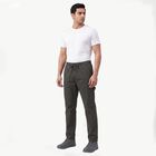 Men's Dark Green Slim Fit Casual Trousers, गहरा हरा, small