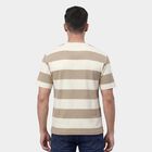 Men's Brown Round Neck Casual T-Shirt, Brown, small