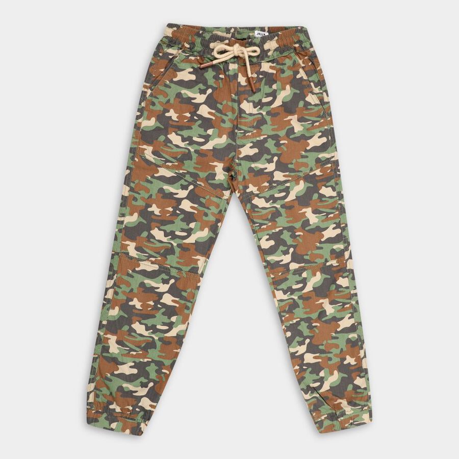 Boys' Cotton Trousers, हल्का हरा, large image number null