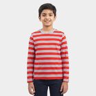 Boys Maroon Crew Neck Regular T-Shirt, Maroon, small