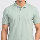 Men's Mint Green Polo Neck Polo T-Shirt, हल्का हरा, small