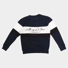 Boys' Navy Blue Crew Neck Pullover Sweatshirt, Navy Blue, small