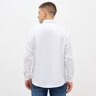 Men's Snow White Spread Collar Classic Shirt, सफ़ेद, small