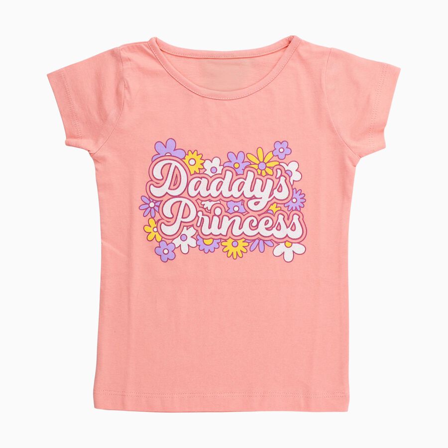 Girls' T-Shirt, पीच, large image number null
