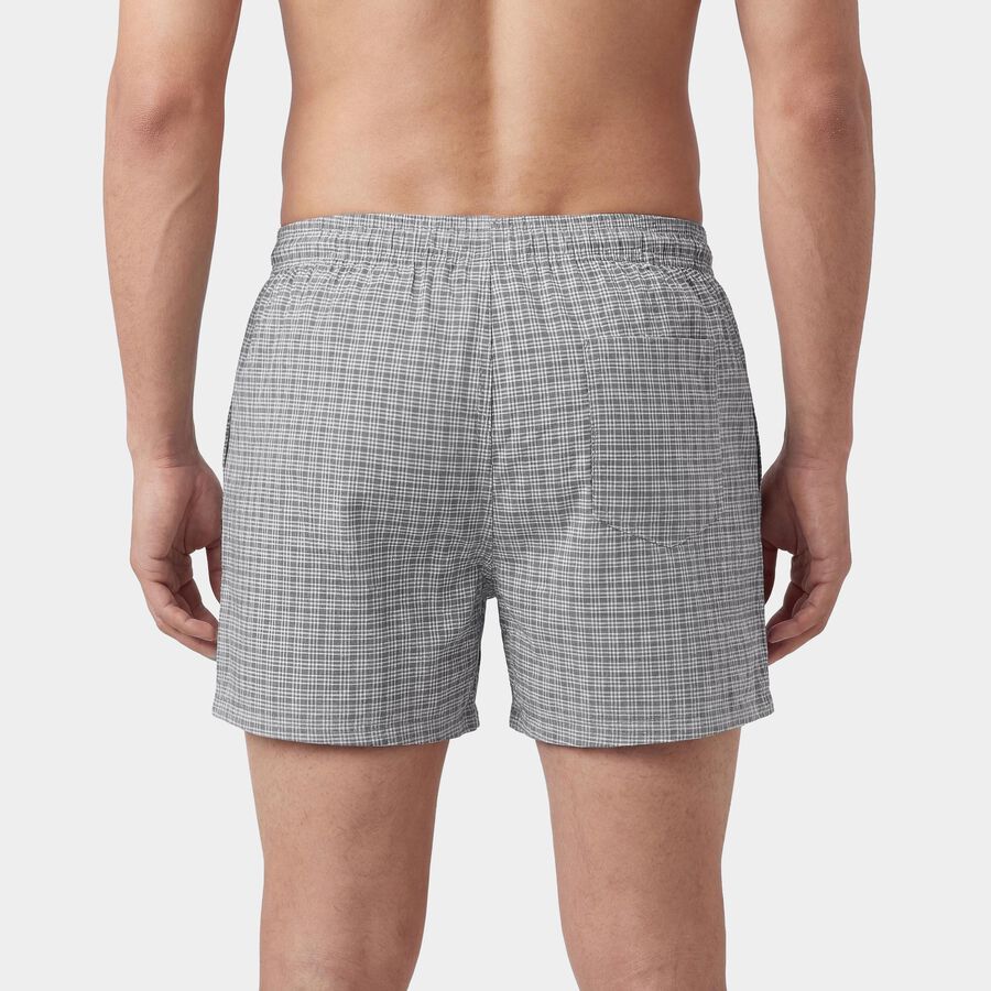 Men's Dark Grey Solid Regular Fit Boxer Shorts, गहरा ग्रे, large