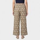 Women's Beige Regular Fit Printed Palazzos, गहरा पीला, small