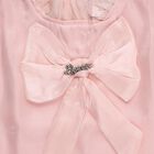 Girls' Pale Peach Ruffled Neck Romantic T-Shirt, Peach, small