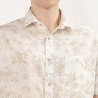 Men's Off-White Cotton Half Sleeve Classic Casual Shirt, Off White, small