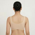 Women's Beige Wireless Seamless Bra, गहरा पीला, small