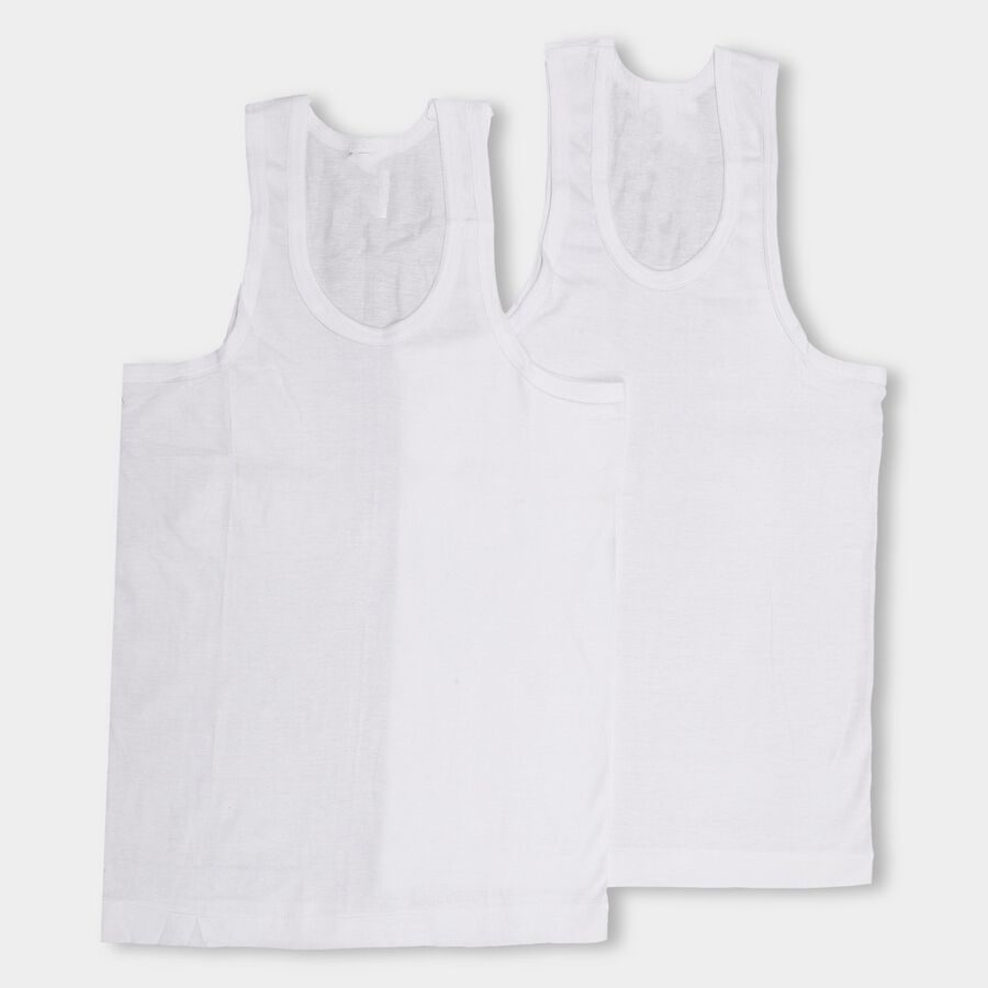 Boys' 100% Cotton Vest , White, large image number null