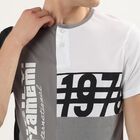 Men's Grey Henley Neck Streetwear T-Shirt, Light Grey, small