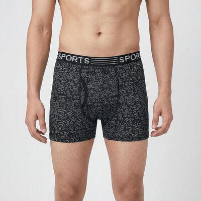 Men's Black Regular Fit Cotton Trunks