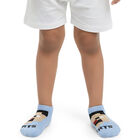 Boys' Light Blue and Grey Regular Fit Ankle-Length Graphic Socks Pack of 2, हल्का नीला, small