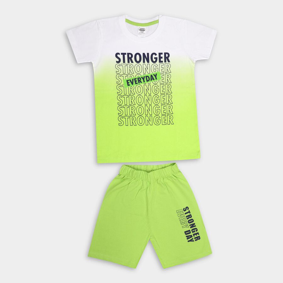 Boys' 100% Cotton Knit Baba Suit, हल्का हरा, large image number null