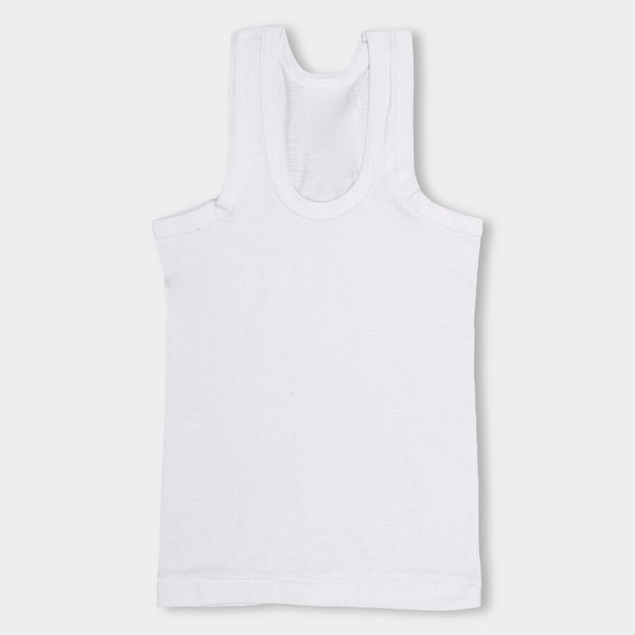 Boys' 100% Cotton Vest (Pack of 2), सफ़ेद, large image number null