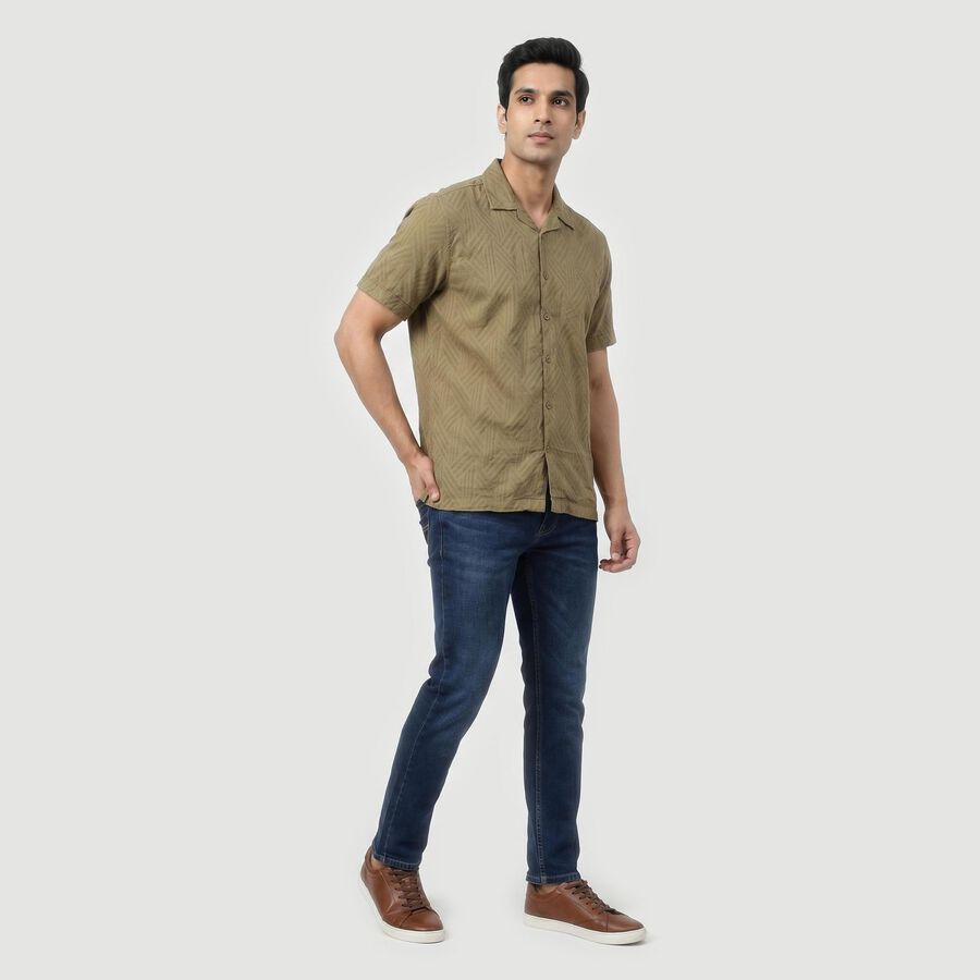 Men's Green Casual Shirt, Light Green, large