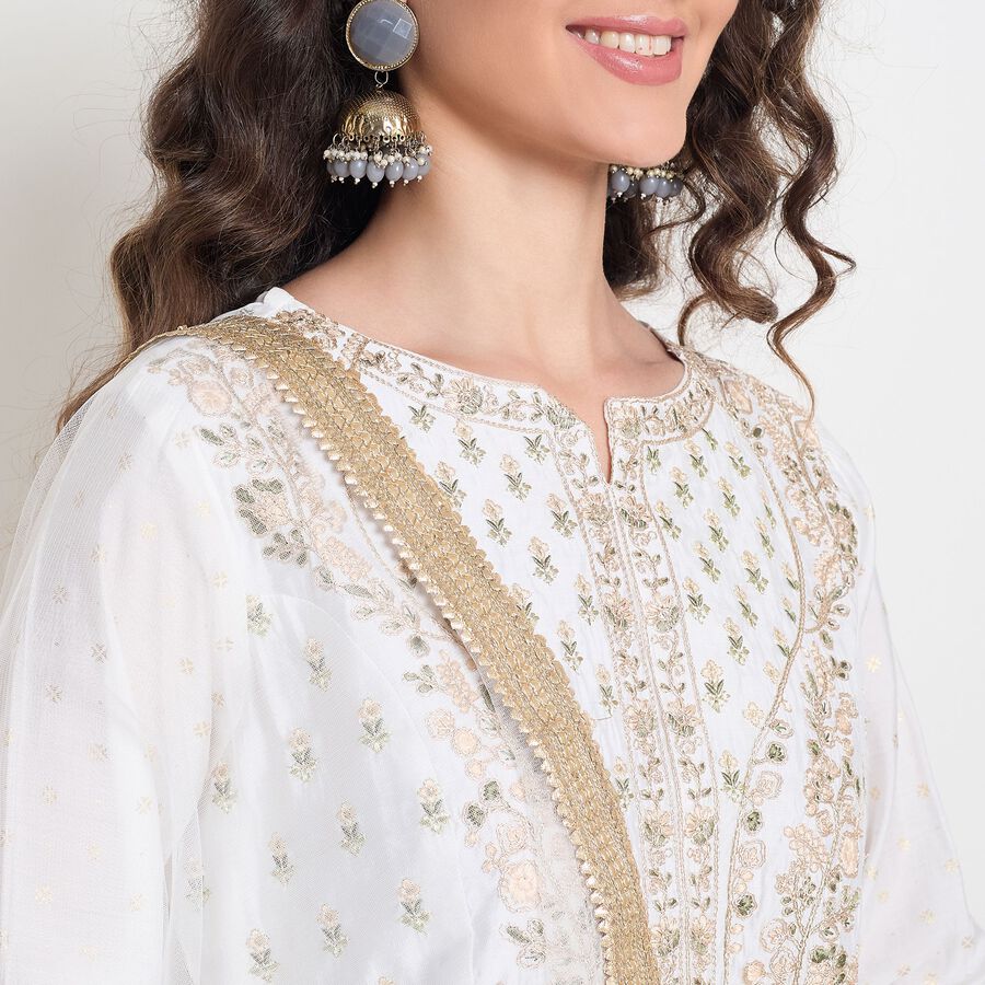 Ladies' Ethnic Set, Off White, large image number null