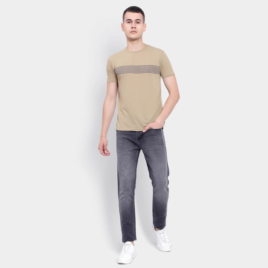 Round Neck T-Shirt, Beige, large image number null