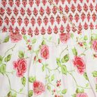Girls' Bright White and Red Floral Printed Top and Pants Fusion Set, Off White, small image number null