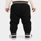 Infants' Black Regular Fit Jogger Trousers, काला, small