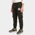 Boys' Olive Green Jogger Dinosaur Badge Cargo Pyjama, Olive, small