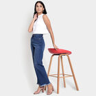 Washed High Rise Jeans, Mid Blue, small image number null