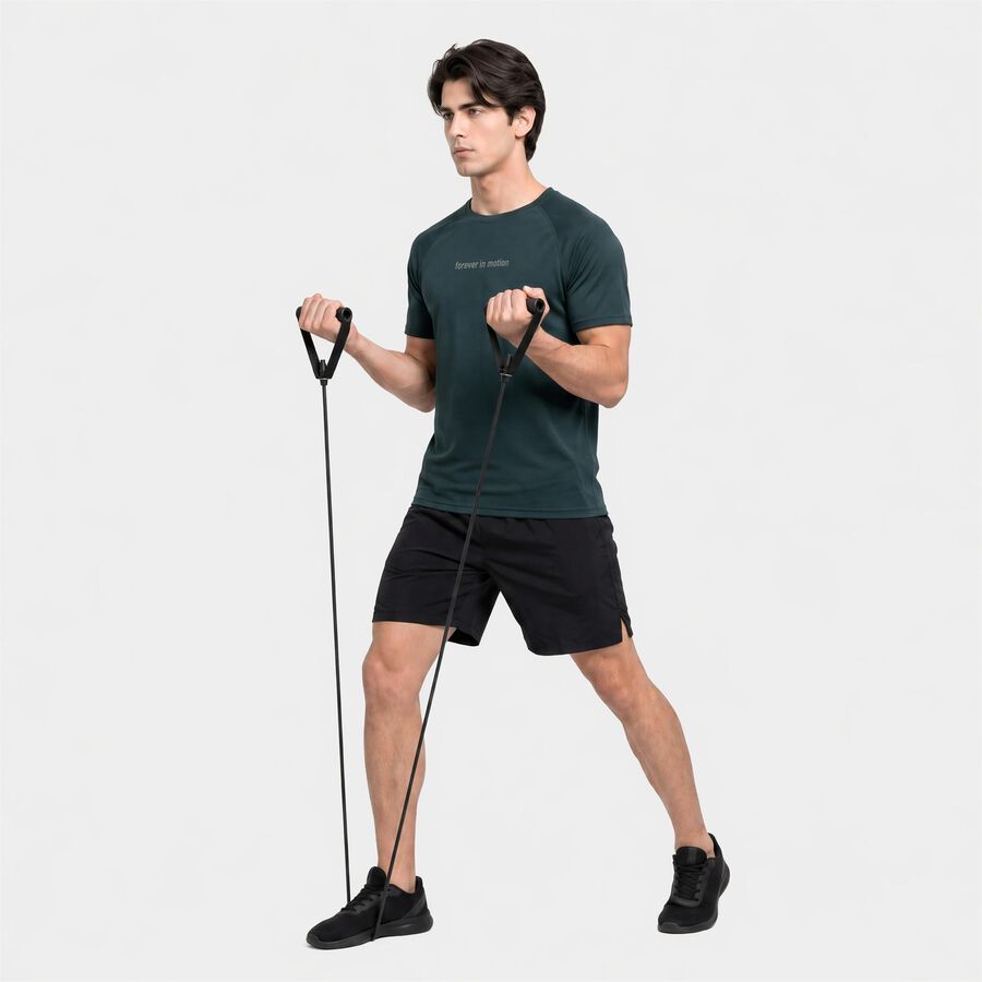 Men's Green Crew Neck Drifit T-Shirt, Dark Green, large