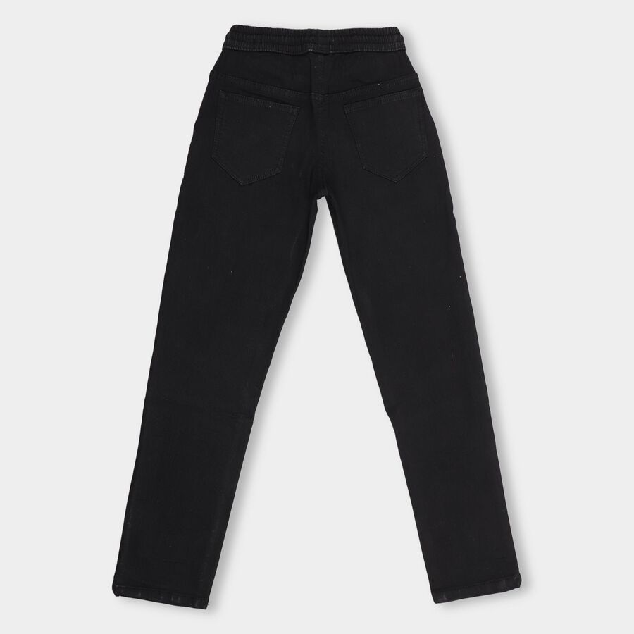 Kids' Stonewashed Blue Slim Fit Basic Jeans, Black, large image number null