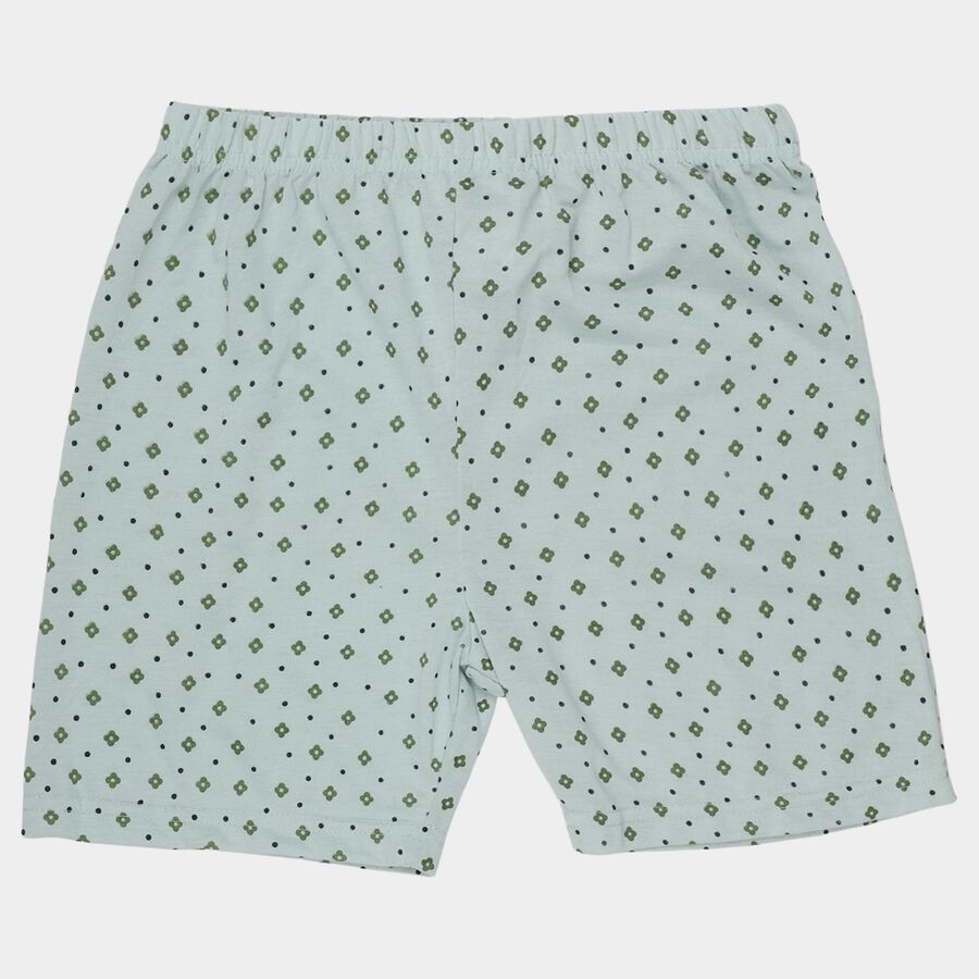Girls' Green Vibrant Regular Fit Shorts, Light Green, large