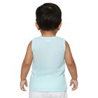 Infants Aqua Blue Cotton Round Neck Casual Vest, Aqua, small image number null